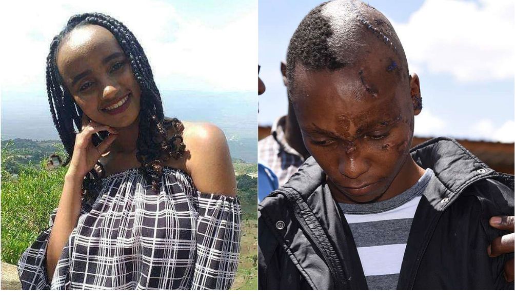 A collage photo of Ivy Wangeci (left) and suspect in the murder case Naftali Kinuthia