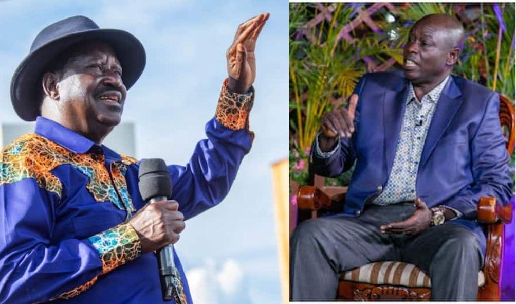 A side-by-side image of DP Rigathi Gachagua and opposition leader Raila Odinga(L).