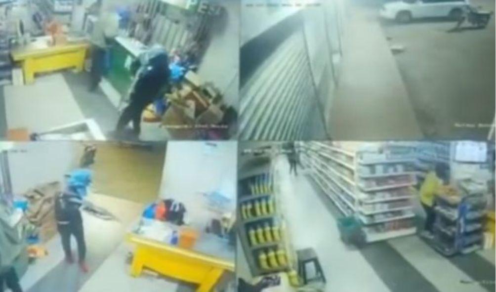 Violent Robbery: CCTV Records Armed Attack on Supermarket Shoppers