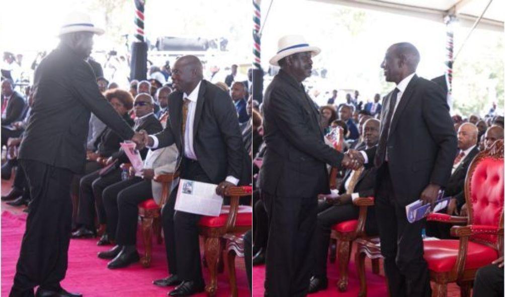 Ruto and Gachagua Extend Warm Welcome to Raila at Mukami Funeral