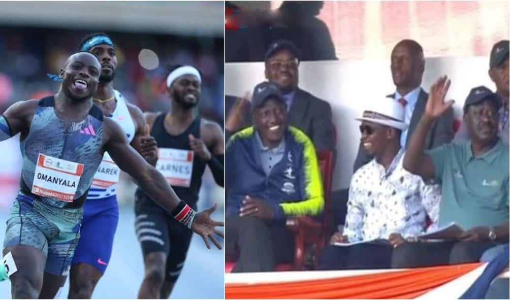 Omanyala's 100M World Lead Time Impresses Ruto and Raila