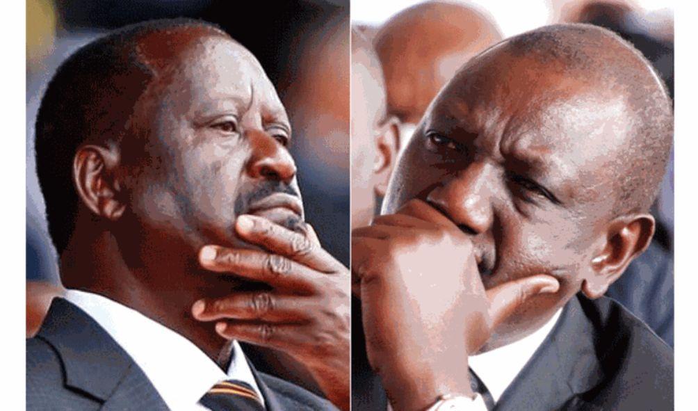 Raila Odinga(L) President Ruto(R)