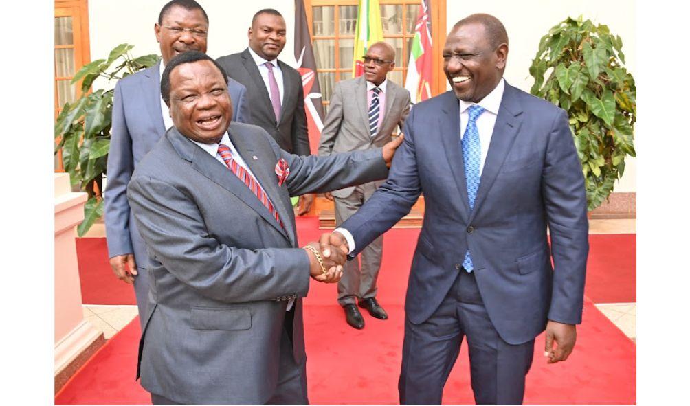 COTU SEC GENERAL ATWOLI(Left) and PRESIDENT RUTO