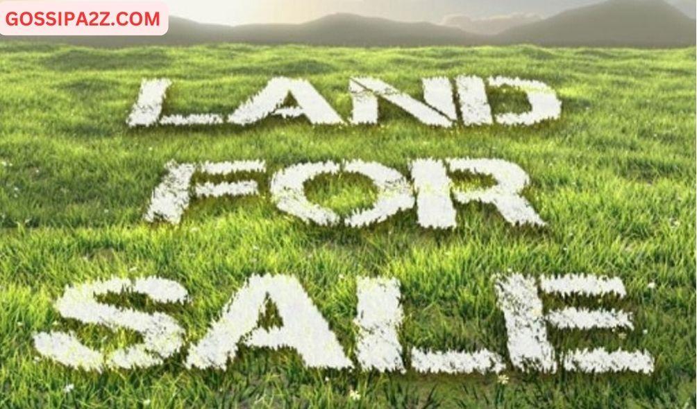 An image of lush green lands advertised to be sold.