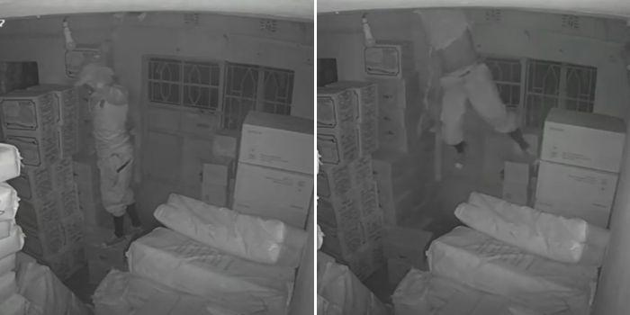 Caught on tape: Daring burglar breaks in through the roof, steals Sh1m