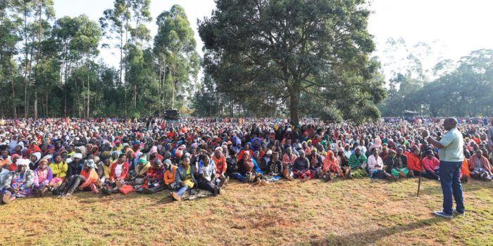 President William Ruto addressing Rift Valley residents in his Sugoi Home on December 24, 2022.