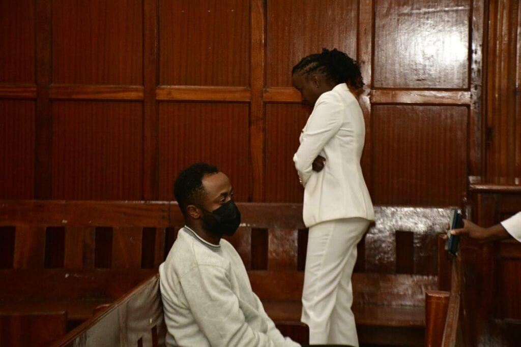 Jowie Irungu and Jackie Maribe in court at the Milimani Law Court where thier murder case was deferred to 15th December for judgement ruling in open court.