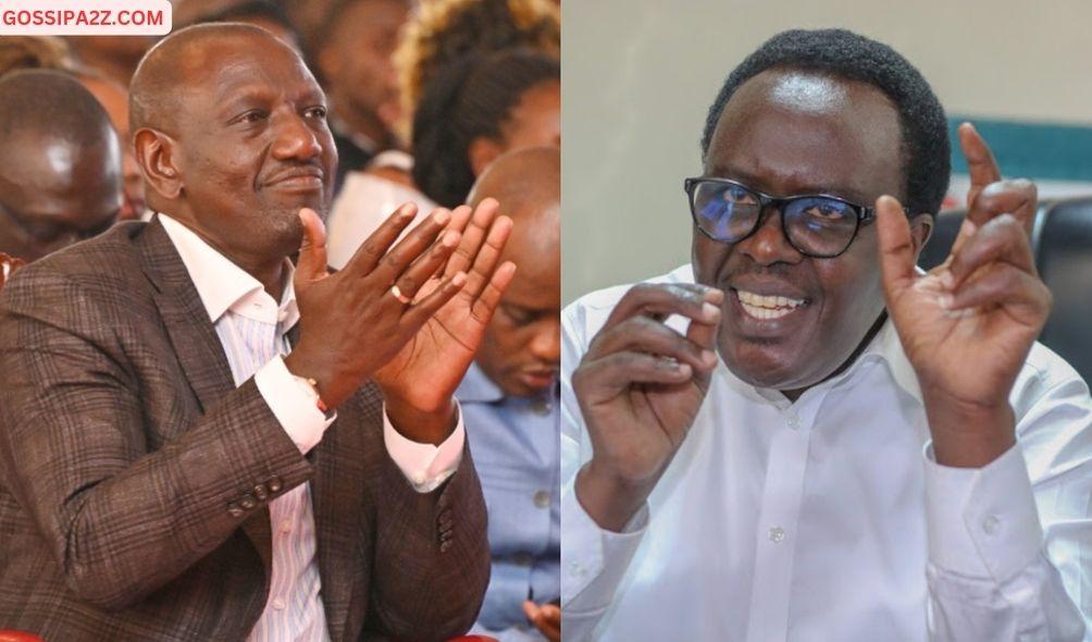 A photo collage of President William Ruto (left) and Reverend Sammy Wainaina