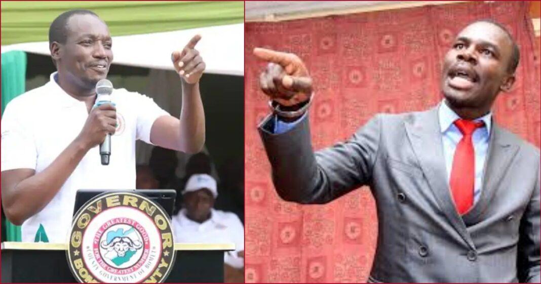 A side-by-side image of Kisii Governor Simba Arati and South Mugirango MP Sylvanus Osoro.