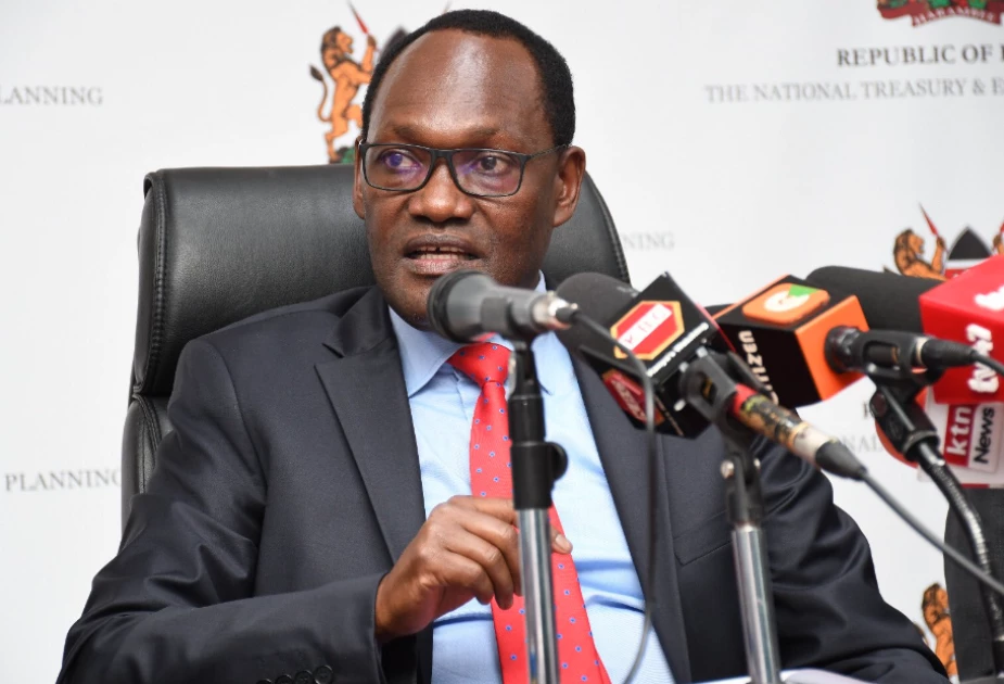 National Treasury PS Dr. Chris Kiptoo during a press address on January 31, 2024.