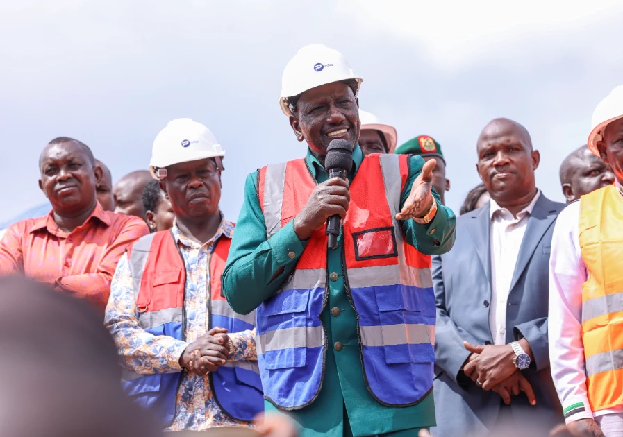 President William Ruto when he presided over the launch of the construction of the Eldoret 64 ultra-modern market in Uasin Gishu County on January 9, 2024.