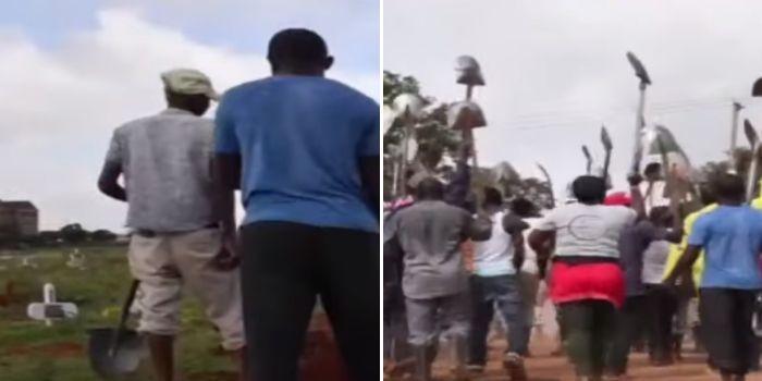 Collage of scenes in Thika town as residents protest over land grabbing on January 27, 2024.