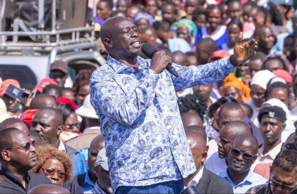 Deputy President Rigathi Gachagua addressing a rally in Meru on Thursday January 25, 2023.