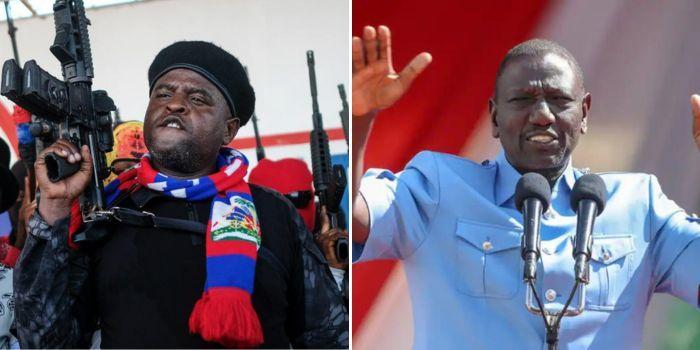 Haitian gang leader, Jimmy Cherizier, (left) and President William Ruto.