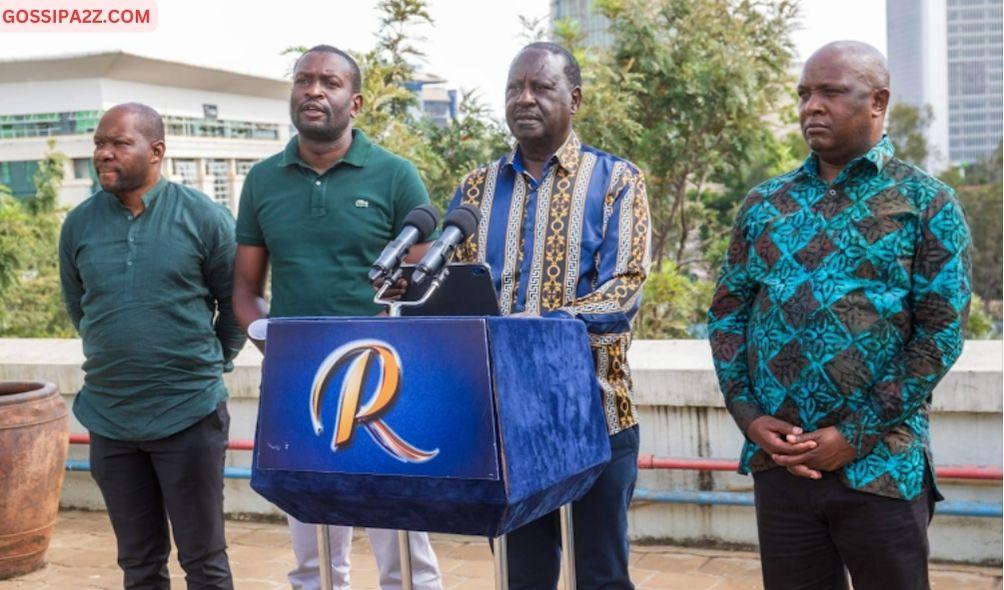 Azimio leader Raila Odinga speaks during a press conference in Nairobi on Friday, February 2, 2024.