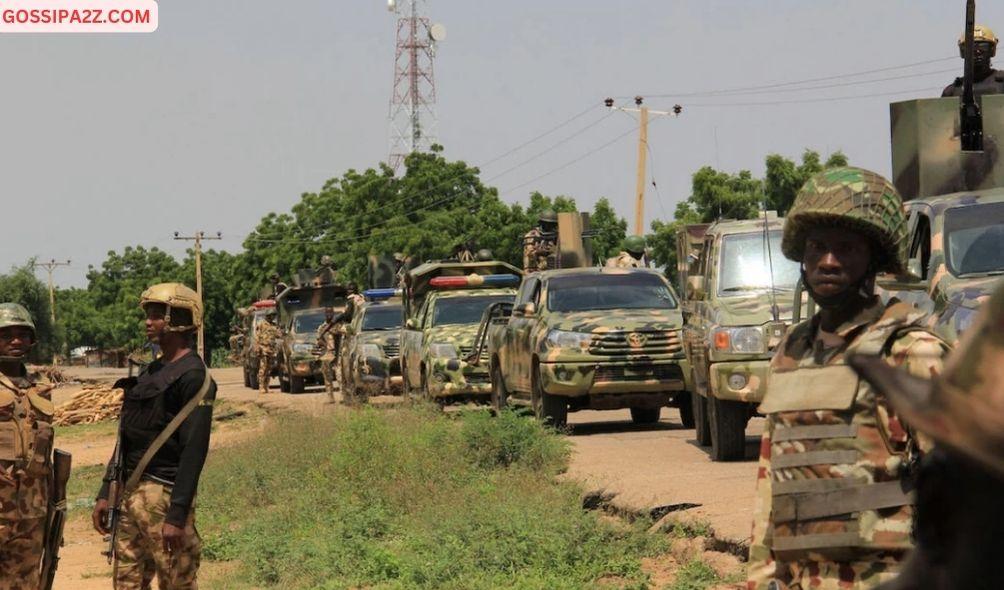 File photo: Nigerian soldiers patrol on October 12, 2019.