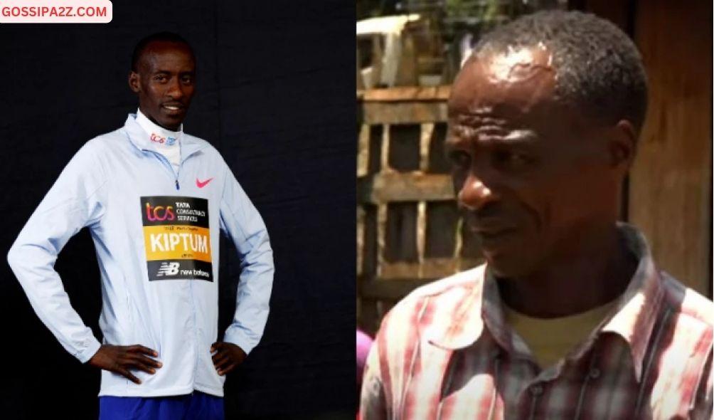 Image of athlete Kelvin Kiptum (left) and his father Samson Cheruiyot (right).