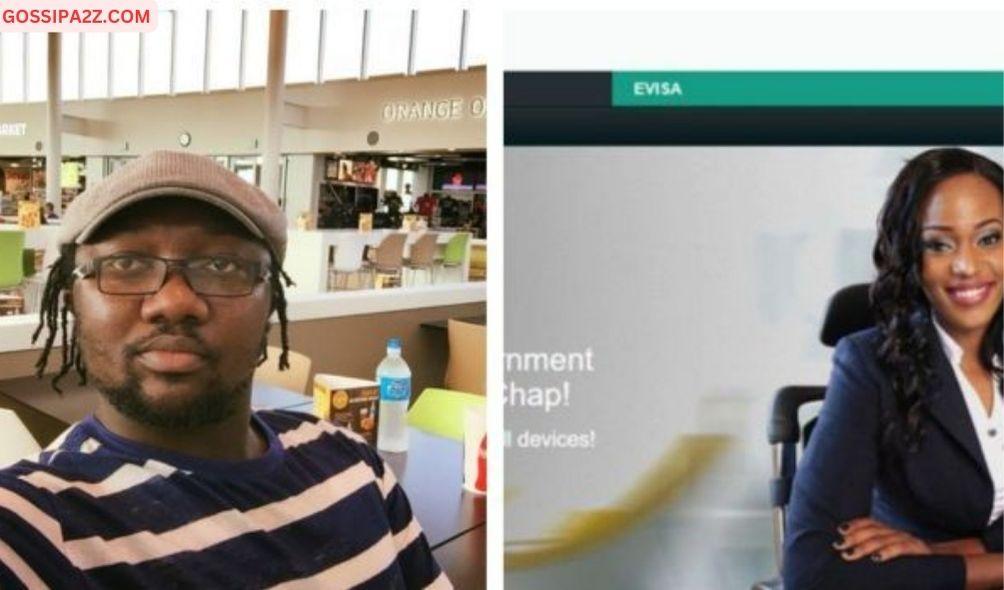 A collage photo of the ecitizen platform developer, James Ayugi and an image of the portal