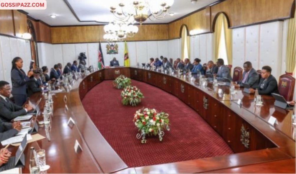 President William Ruto chairing a cabinet meeting at State House, Nairobi on December 13, 2023.