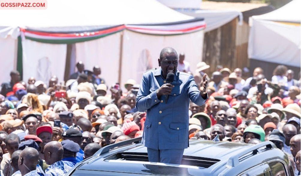 President William Ruto speaking in Kiambu on February 14, 2024.