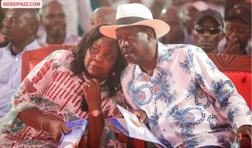 Azimio la Umoja - One Kenya Coalition leader Raila Odinga and his wife Ida Odinga at a funeral in Nyamira village in Bondo on October 15, 2022