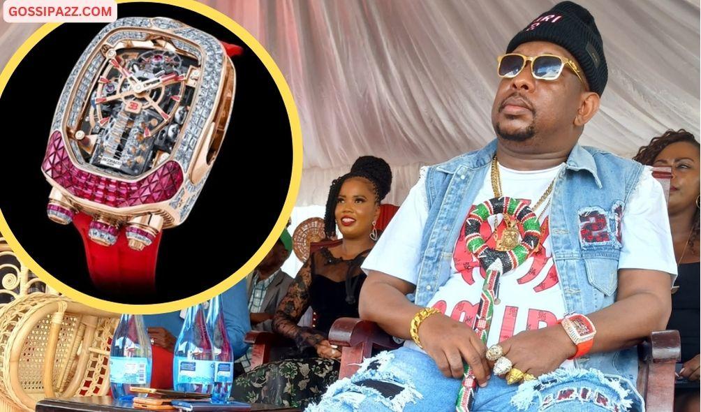 Former governor Mike Sonko spotted wearing a Bugatti Chiron Tourbillon Baguette Ruby watch