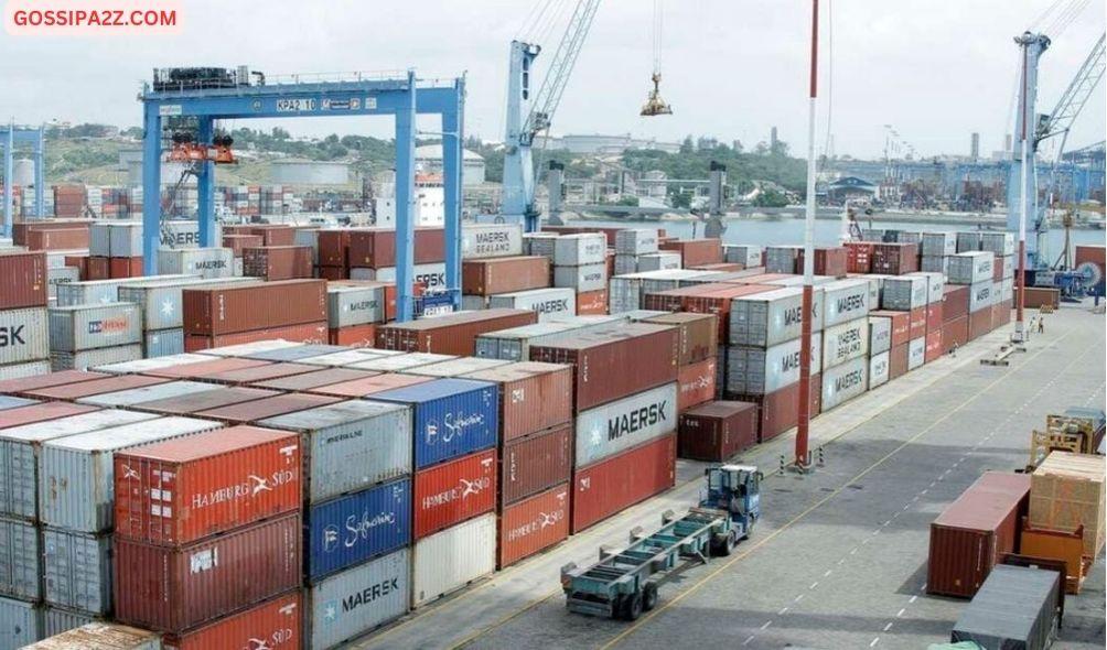 Containers at the port of Mombasa, Kenya