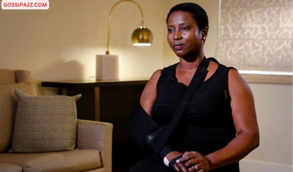 Haiti's former first lady Martine Moise speaks during an interview with Reuters on her husband's assassination in an undisclosed location, August 30, 2021.