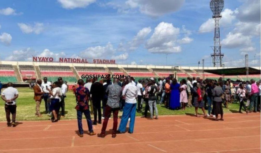 Pastors praying for the Nyayo Stadium ahead of the Benny Hinn crusade set for Saturday, February 24, 2024.