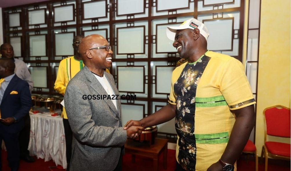 Former Presidential aspirant Jimi Wanjigi (left) and President William Ruto.