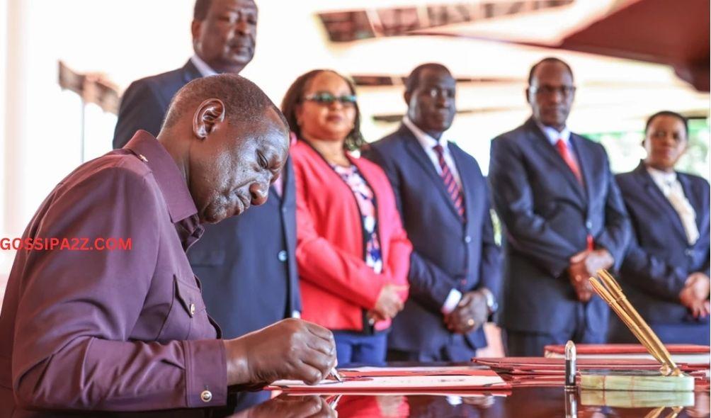 President Ruto assenting to the Additional Allocations Bill 2023.