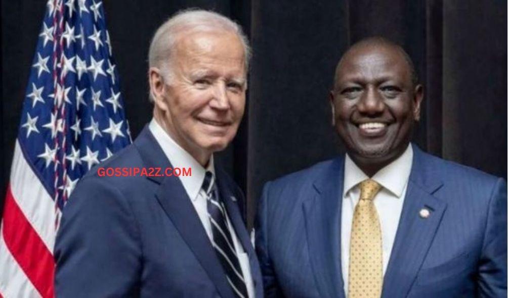 A photo of US President Joe Biden (left) and President William Ruto (right)