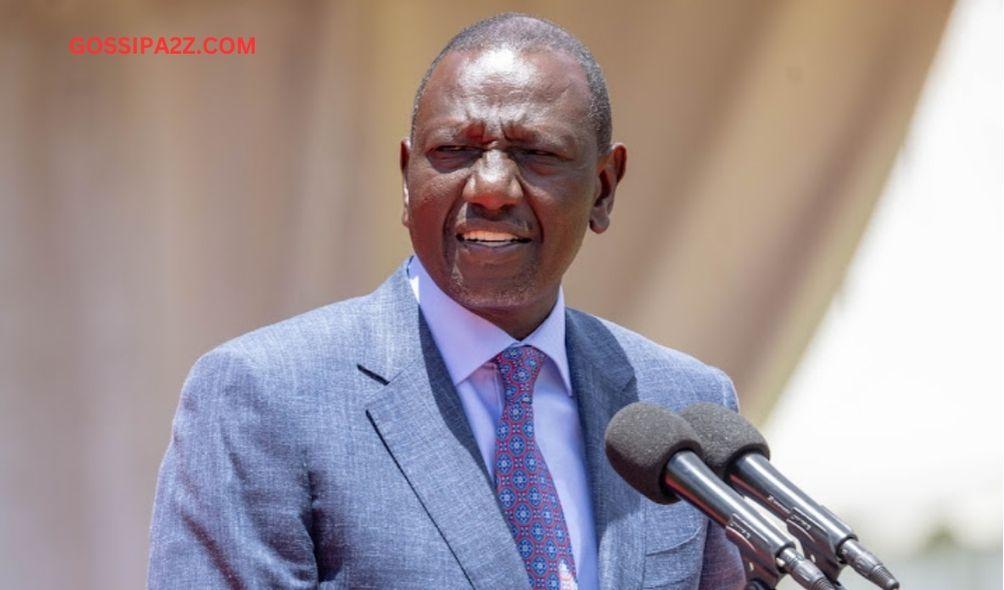 President William Ruto makes his remarks during the International Women's Day celebration at Moi Stadium in Embu on March 8, 2024.