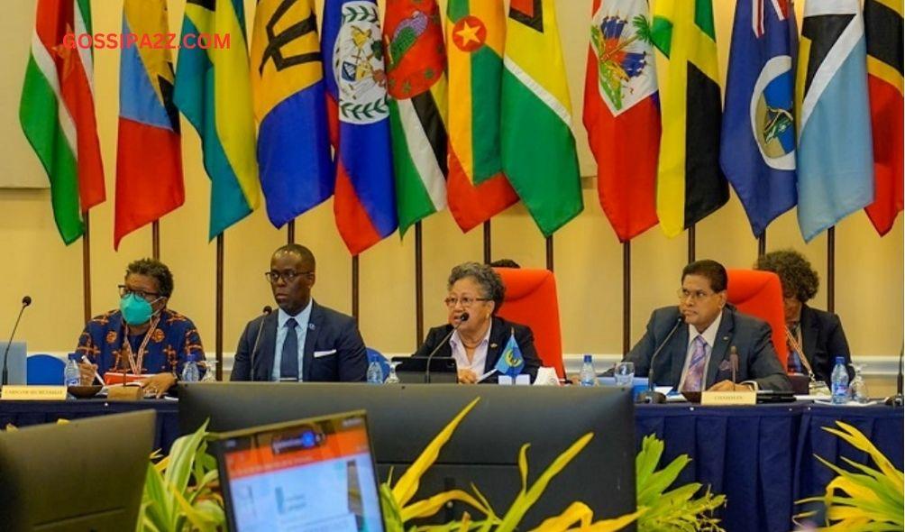 Leaders of the CARICOM in Paramaribo, Suriname, July 5, 2022.