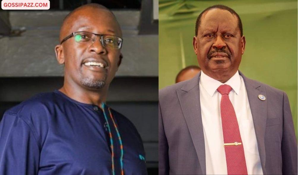 African Union Commission Chairperson aspirant Raila Odinga (right) and his nephew Jaoko Oburu Odinga.