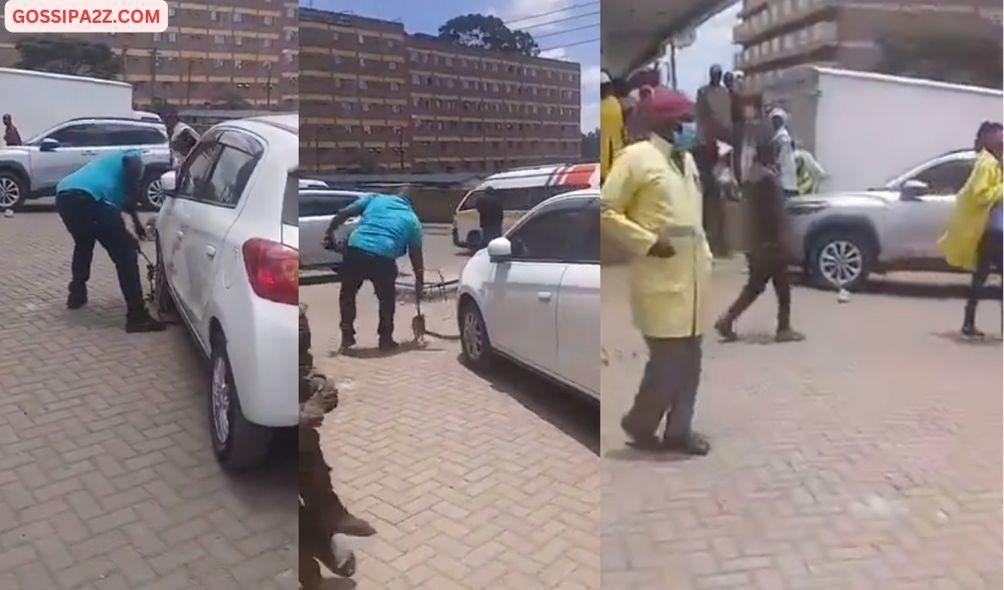 A Laikipia motorist accused kanjo of refusing to unclamp his vehicle despite paying for parking.