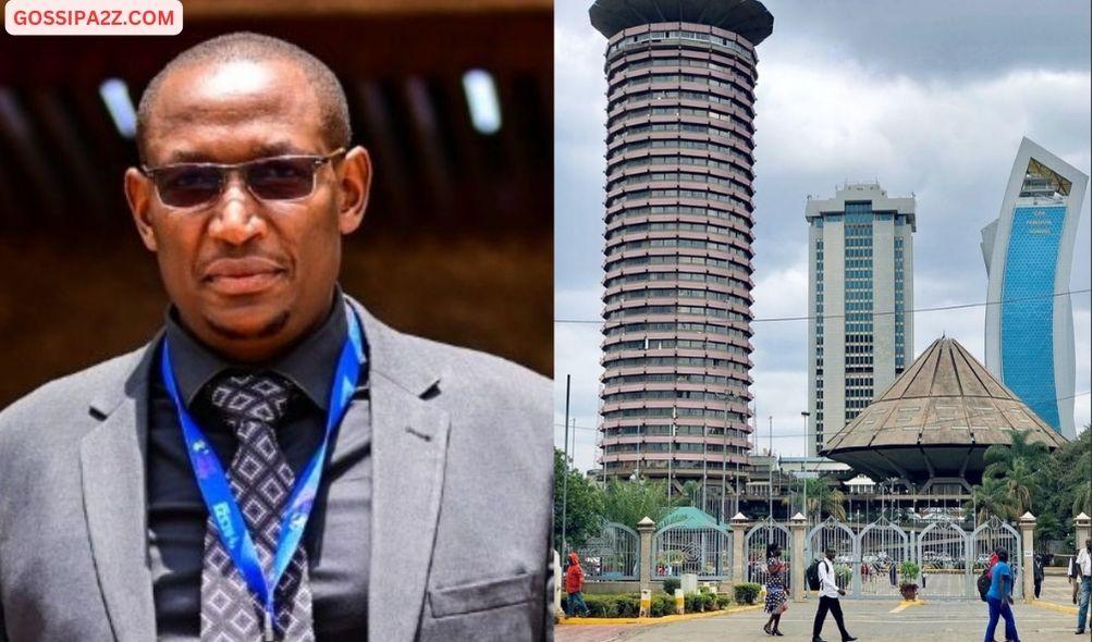 KICC new CEO James Mbugua Mwaura (left) and KICC tower in Nairobi.