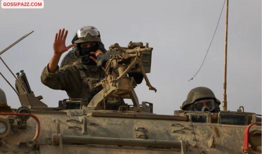 Israeli military personnel drive an armoured personnel carrier (APC) near the Israel-Gaza border, amid the ongoing conflict between Israel and the Palestinian Islamist group Hamas, as seen from Israel April 3, 2024. REUTERS/Hannah McKay/File Photo