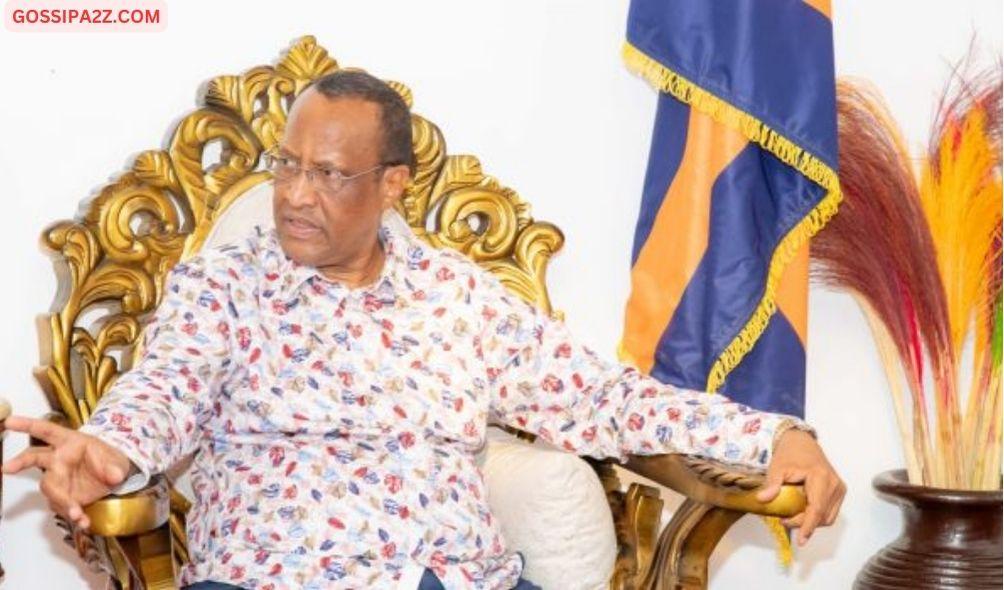 Garissa County Governor Nathif Jama, meeting with a delegation from Adeso, March 21.