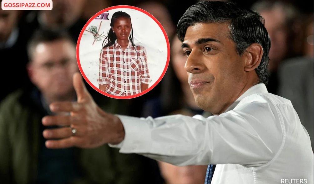 A collage of United Kingdom PM Rishi Sunak and Agnes Wanjiru who was murdered in 2012.