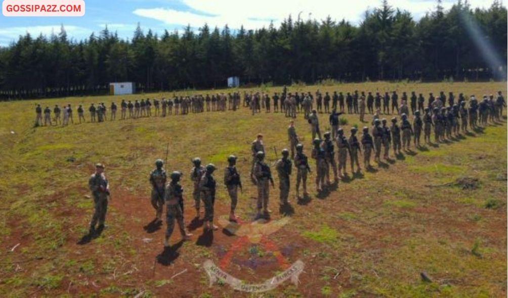 Soldiers at the British Army Training Unit Kenya (BATUK) in Nayuki on February 27, 2024.