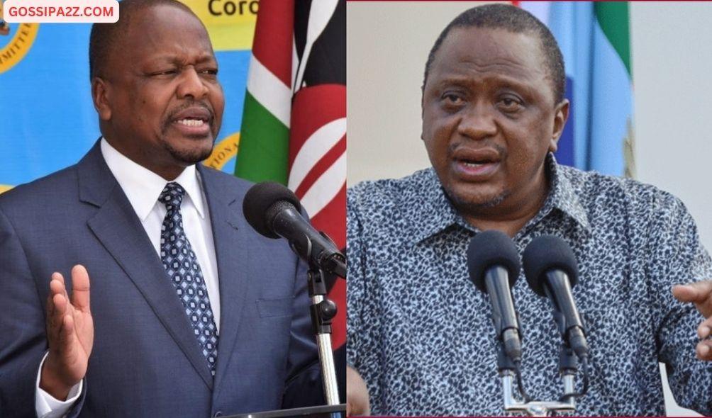 Collage Image of Former Cabinet Secretary, Mutahi Kagwe and Former President Uhuru Kenyatta