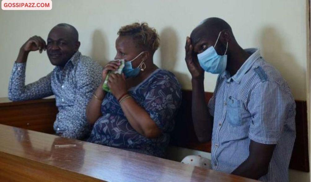 Former MCA Samuel Njoroge (far left) alongside other suspects in court