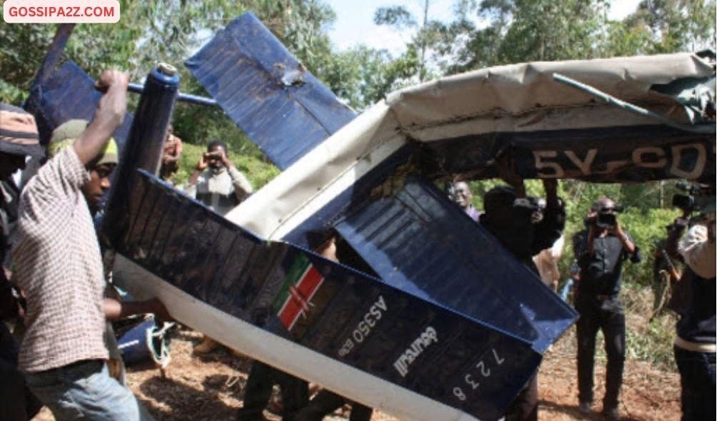 The wreckage of the chopper that claimed the lives of former Internal Security Minister George Saitoti and Assistant Minister Orwa Ojode and their bodyguards and pilots on June 10, 2012.