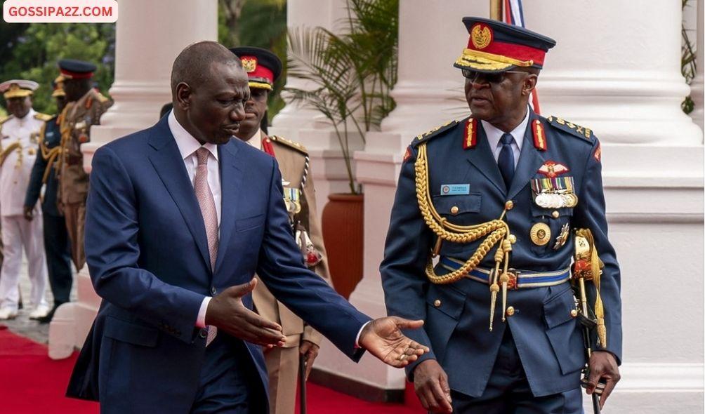 Francis Ogolla(right) with president William Ruto