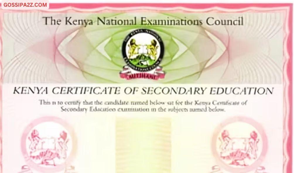 KCSE certificate