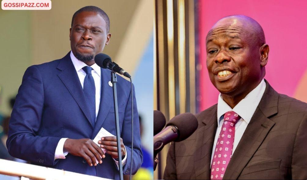 A photo collage of Nairobi Governor Johnson Sakaja (left) and Deputy President Rigathi Gachagua