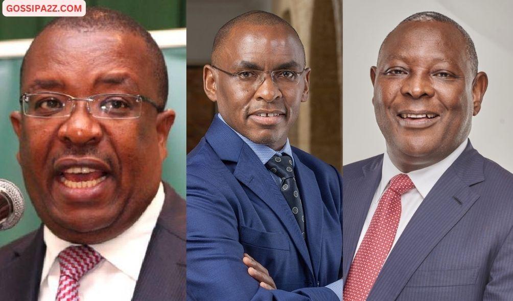 Gideon Muriuki - Co-op Bank(left) Peter Ndegwa - Safaricom(center) James Mwangi - Equity