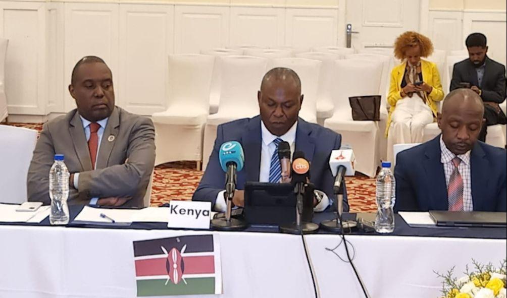 EACC delegation led by Jackson Kaunda Mue [C] at the 15th Annual General Meeting of the Eastern Africa Association of Anti-Corruption Authorities (EAAACA) currently underway in Addis Ababa, Ethiopia, May 3, 2024.