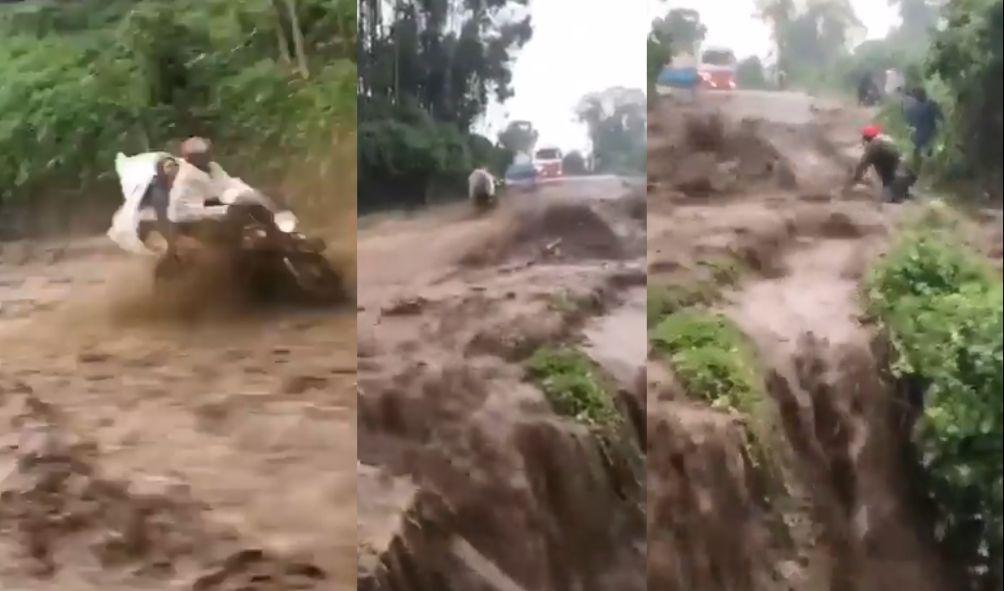 Boda Boda Rider's Attempt to Cross Flooded Road Sparks Outrage and Debate Online